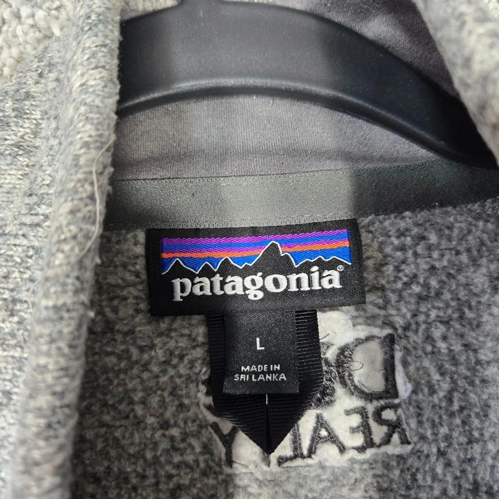 Patagonia Better Sweater Vest Mens L Gray Heather Fleece Zip 25881 Logo on back